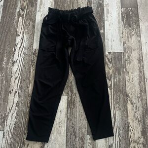 Athleta Black Pants with tie belt waist size 2
